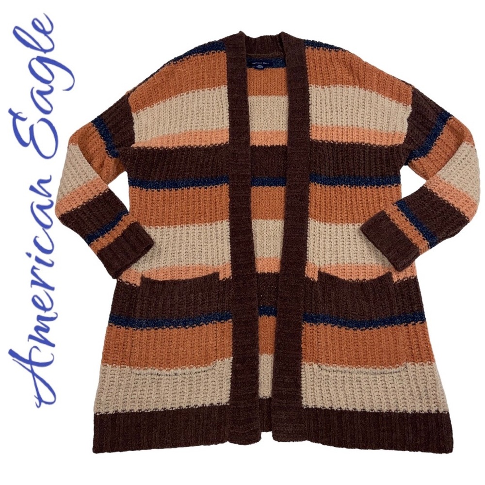 American Eagle Chenille Striped Oversized Open Cardigan - Women’s XS Small - Picture 10 of 10
